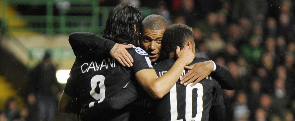 Kylian Mbappé, Edinson Cavani et Neymar